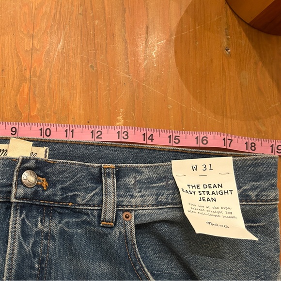 NWT Madewell Women's Dean East Straight Leg Jeans in Monessen Wash sz 31 - Picture 16 of 16